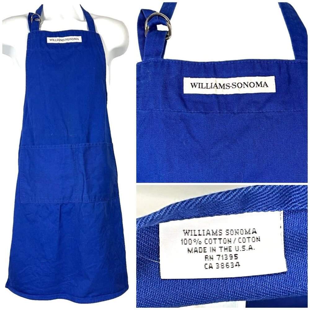 Williams-Sonoma Vtg Employee Apron Clerk Chef Kitchen Grill w/Pockets USA Made